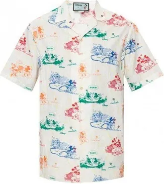 Gucci x Disney Mickey and Minnie Camp Collar Shirt White 596906-ZADGQ-9701