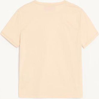 Valentino T-Shirt Valentino in cotone mercerizzato con VLogo sul petto Uomo PANNA XL