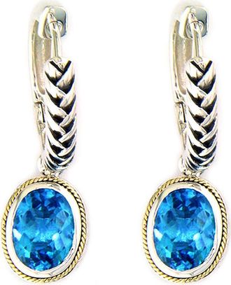 Effy Blue Topaz Dangle Huggie Hoop Earrings at Nordstrom Rack
