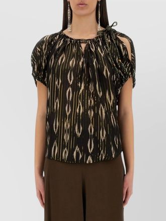 Isabel Marant sonae abstract pattern gathered neckline top