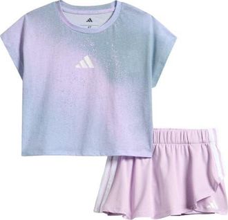 adidas Kids Ombr&eacute; Top & Skort Set in Crystal Sky at Nordstrom, Size 3T