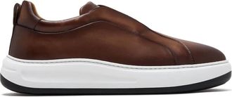 Magnanni Casaro leather slip-on sneakers - men - Leather/Leather/Rubber - 41.5 - Brown
