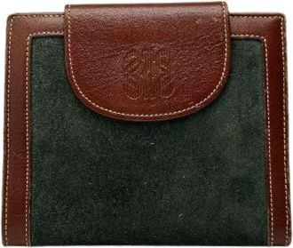 Loewe Pre-owned Leather Wallet - Dames - Vintage Accessoires - Groen - ONE Size - Leer - Vintage