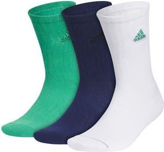 adidas Assorted 3-Pack Classic Cushioned 2.0 Performance Crew Socks in Court Green/Dark Blue/White at Nordstrom Rack, Size Large