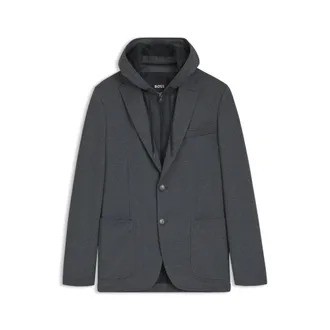 BOSS Slim-fit jacket with inner hood