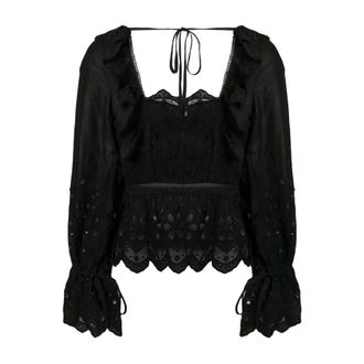 Self Portrait Elegant Black Silk & Nylon Dress