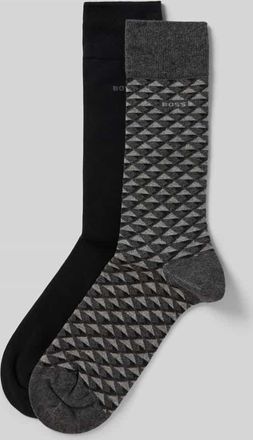 HUGO BOSS Socken aus Baumwoll-Mix im 2er-Pack in Mittelgrau, Gr&ouml;&szlig;e 43-46
