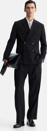 H&M Regular Fit Tailored Trousers in Black at Nordstrom, Size 36