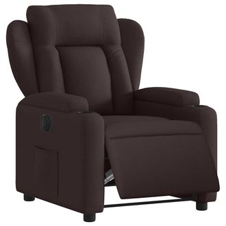 vidaXL Poltrona Elettrica Reclinabile Marrone Scuro In Tessuto - Vidaxl