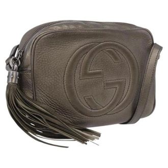 Gucci Pre-owned Vintage Shoulder Bag - Dames - Pre-owned - Grijs - Maat: ONE Size Leer