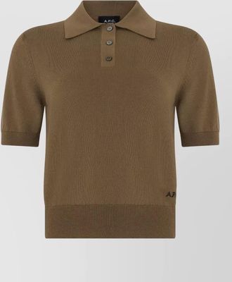 A.P.C. cotton fine-knit short-sleeve polo shirt