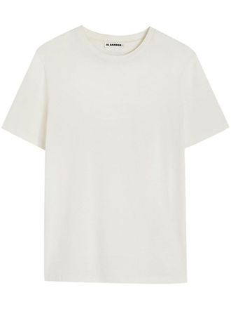 Jil Sander Simple White Cotton Crewneck T-Shirt