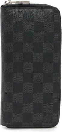 Louis Vuitton Pre-owned Wallets, male, Black, Size: ONE SIZE Pre-owned Zippy Wallet Vertical Damier Graphite Long Wallet