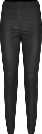 Mos Mosh Stretch leren leggings in zwart - Dames - Leren Broeken - Zwart - 2XL - Leer - Broeken