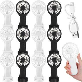OEM Paquete De 12 Mini Ventiladores El&eacute;ctricos Port&aacute;tiles Con Cable Usb Para Alimentaci&oacute;n Y Datos - Ventilador De Bolsillo Silencioso Y Recargable - Ideal
