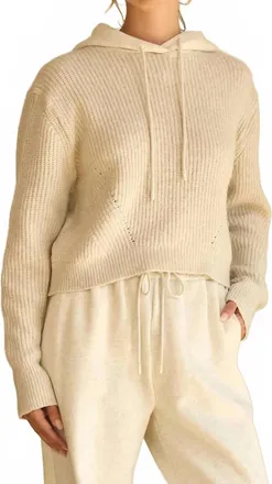 Skies Are Blue Clothing Avery Hoodie Sweater In Oatmeal