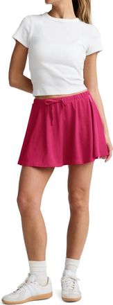 Beyond Yoga Sport Active Drawcord Mini Skirt In Berry Red