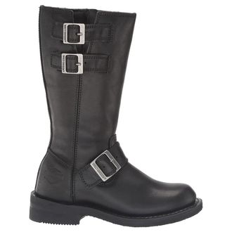 Harley-Davidson Harley Davidson Barlyn 11 Inch Enginee Leather Womens Calf Length Boots - Black - Size:UK 5.5