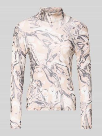 Marc Cain Slim Fit Longsleeve im semitransparentem Design in Offwhite, Gr&ouml;&szlig;e 34