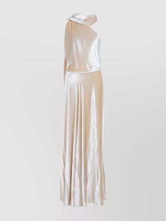 Alberta Ferretti velvet long dress draped detail