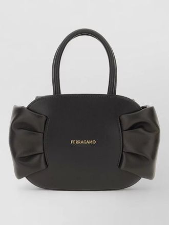 Ferragamo leather mini handbag bow detail top handles