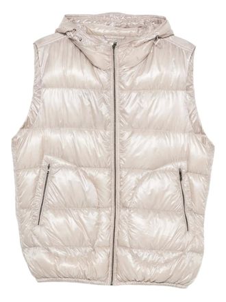 Herno hooded gilet - men - Polyamide/Down/Polyamide/Feather - 52 - Neutrals