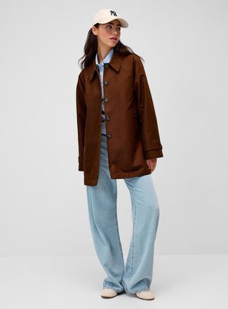 Twik Womens Loose twill trench coat