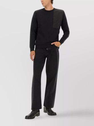 Belstaff long sleeve crew neck knitwear with patch