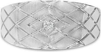 House of Brilliance Sterling Silver Diamond Accent Geometric Band Ring at Nordstrom