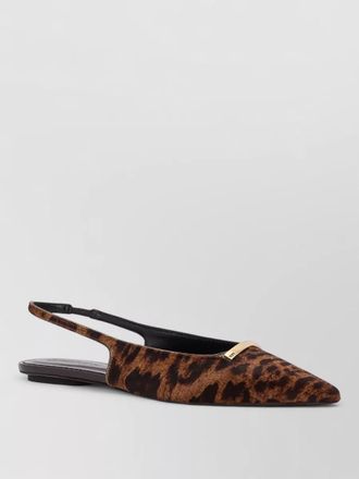 Tod's pony leather slingback ballerina flats