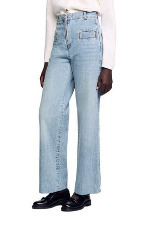 Sandro Wide-leg jeans in Blue Jean at Nordstrom, Size 38 Eu