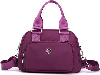 Nicole & Doris Casual Shoulder Bag Multi Pocket Messenger Bag Large Capacity Handbags for Women Shopping Bag Portable Travel Weekend Bag for Daily Use Purple
