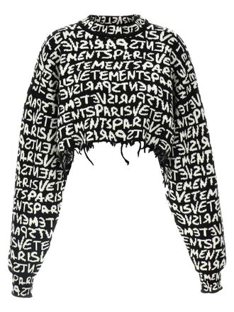VETEMENTS Vetements Paris Monogram Cropped Sweater