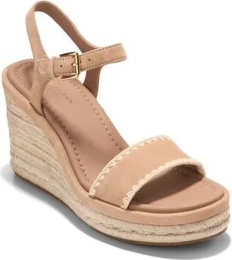 Cole Haan Asbury Cloudfeel Espadrille Wedge in Tuscan Sand Leather/Raffia at Nordstrom, Size 10.5