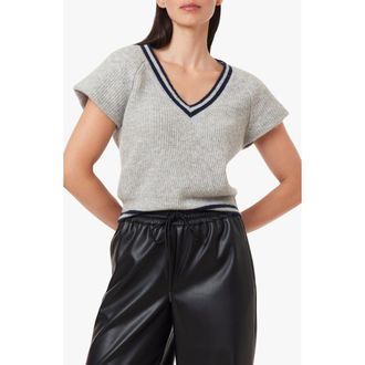 Habitual Ribbed Short Sleeve Sweater in Heather Grey at Nordstrom, Size X-Small