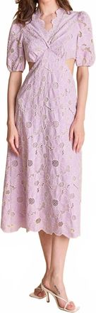 English Factory Bloom Cutout Midi Dress In Lilac