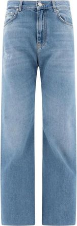 Pinko Wide Leg Denim Jeans - Dames - Loose Fit Jeans - Blauw - W27 - Denim - Jeans