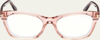 Tom Ford Blue Filtering Two-Tone Acetate Cat-Eye Sunglasses