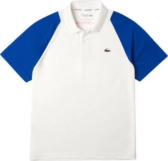 Lacoste Tennis poloshirt van gerecycled polyester voor volwassenen (Wit/blauw)