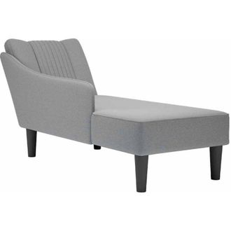 vidaXL Vidaxl - Chaise Longue Con Reposabrazos Derecho Tela Gris Claro