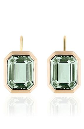 Goshwara Manhattan Emerald Cut Drop Earrings in Translucent Green at Nordstrom