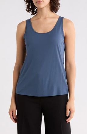 Eileen Fisher Slim Fit Scoop Neck Silk Tank in Eclipse at Nordstrom Rack, Size X-Small