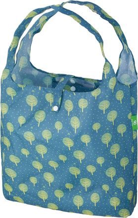 Eco Chic Lightweight Foldable Reusable Shopping Bag Water Resistant Tote Bag (Tree of Life Blue)