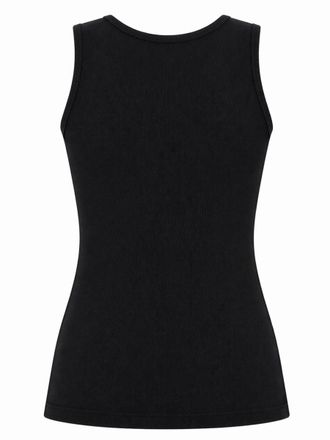 Maison Kitsun&eacute; Organic Cotton with Fox Patch Tank Top - Black