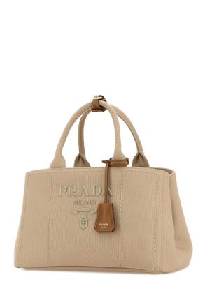 Prada Womens Beige Canvas Large Prada Jardini&atilde;&uml;re Shopping Bag Corda Borse A Mano