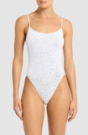 Bond-Eye Low Palace One-Piece Swimsuit in Optic White Leopard at Nordstrom Rack