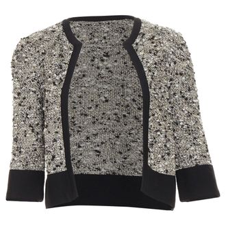 Giambattista Valli metallic bronze wool boucle cardigan