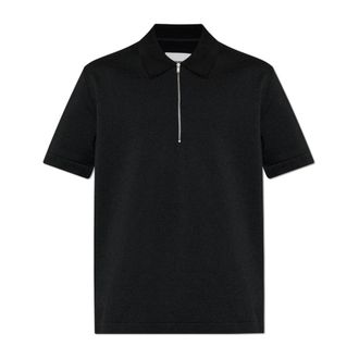Jil Sander Polo Shirts, male, Black, Size: XL Zip Polo Shirt