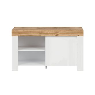 Petits Meubles Mueble para zapatos estratificado Blanco marr&oacute;n