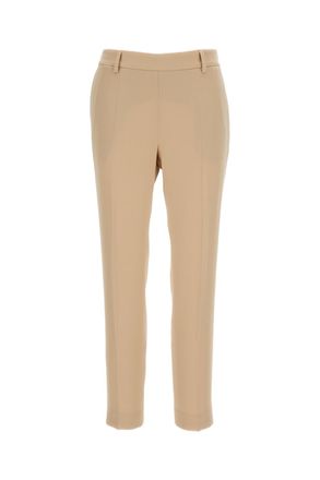 Alberto Biani Beige Straight Leg Cady Formal Pants